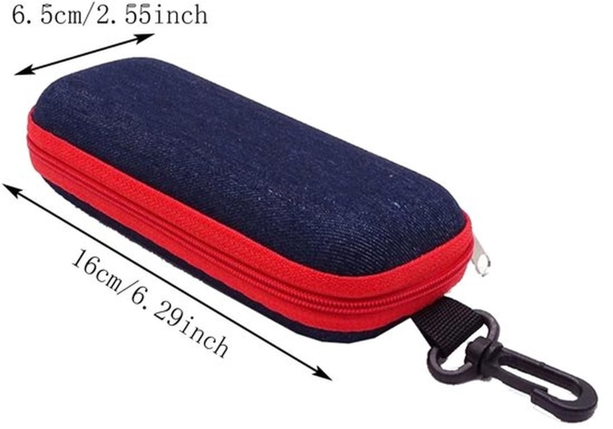 Brillenkoker Hardcase - Zachte Brillenkoker - Draagbare Brillenkoker - Botsingsbestendig - Denim - 16x6,5x5,6cm - Brillenetui