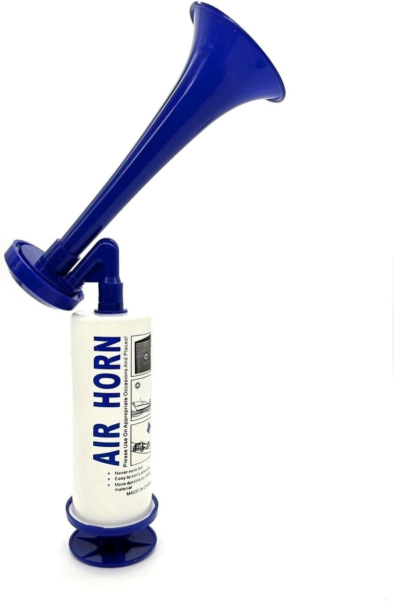 Luchthoorn - Zilver - Metalen Mechanisme - Herbruikbare Persluchtclaxon voor Sport en Outdoor