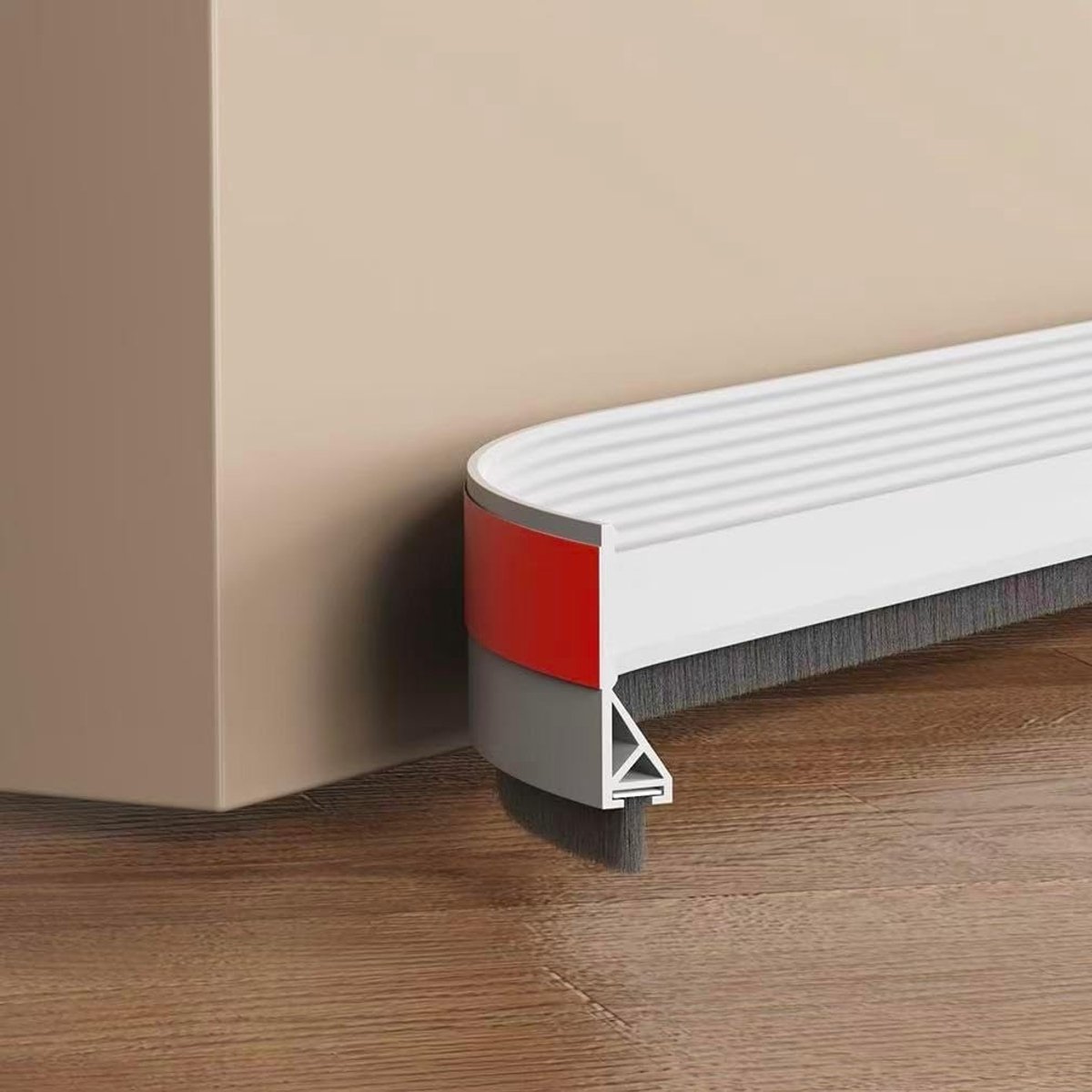 Tochtstopper - Wit - 1m x 4cm - Siliconen Deurafdichting met Borstel - Voor Deuren en Ramen