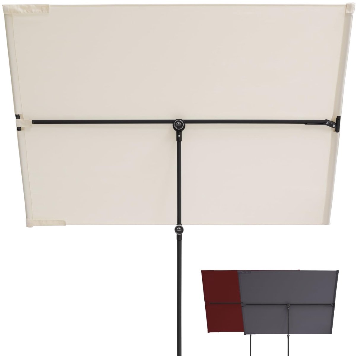 Famanu – Balkonscherm, zonwering van 170 x 130 cm, flexibele inkijkbescherming voor balkon en terras, rechthoekig en draaibaar