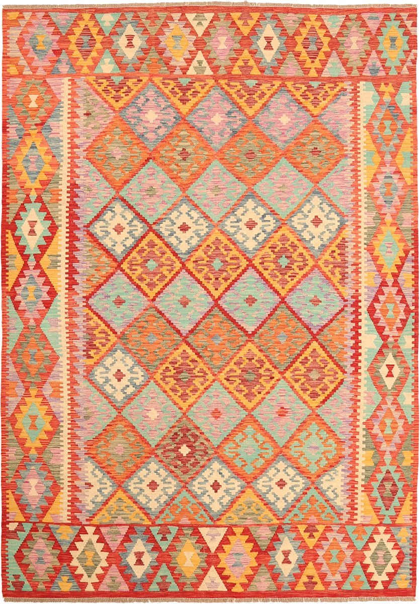 Handgemaakte Traditionele Tribale Geometrische Platweef Tapijt