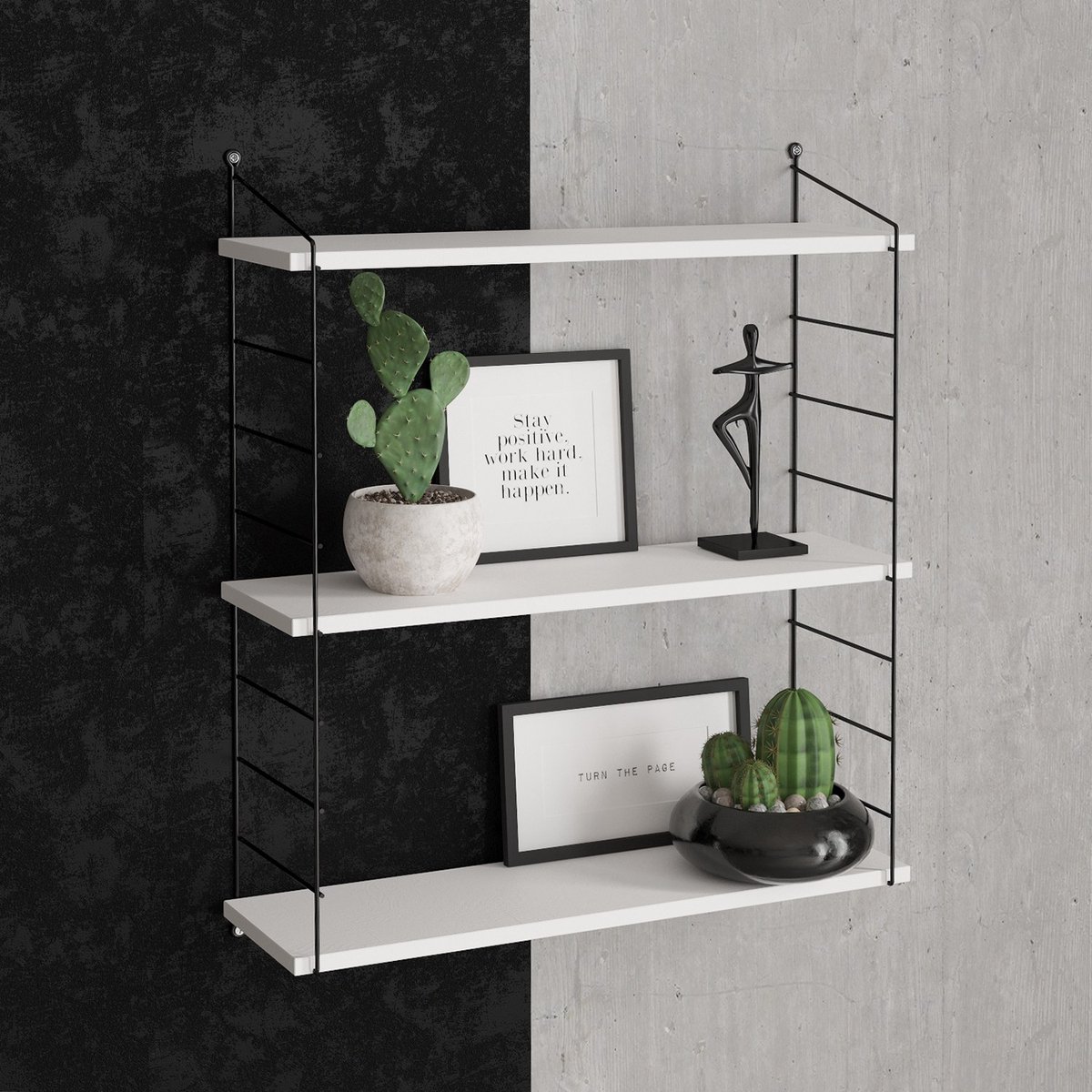 Skye Decor , Wandplank, Armoni 3'lü - White, Gemelamineerde spaanplaat, Wit, 72 x 20 x 85 cm