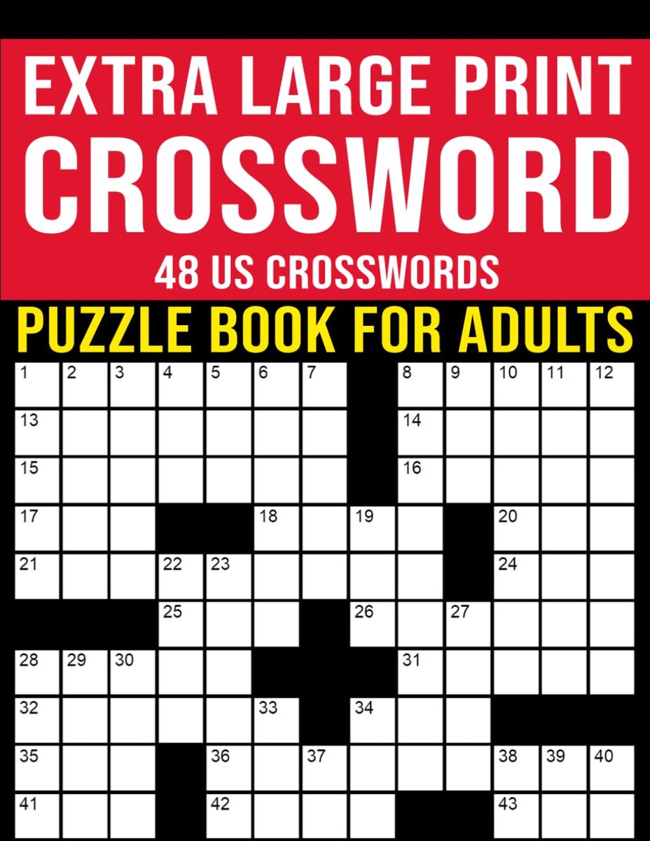 Extra Large Print Crossword Puzzle Book for Adults - 48 US Crosswords: Suitable for Dementia, Seniors and Elderly - ShopVlot