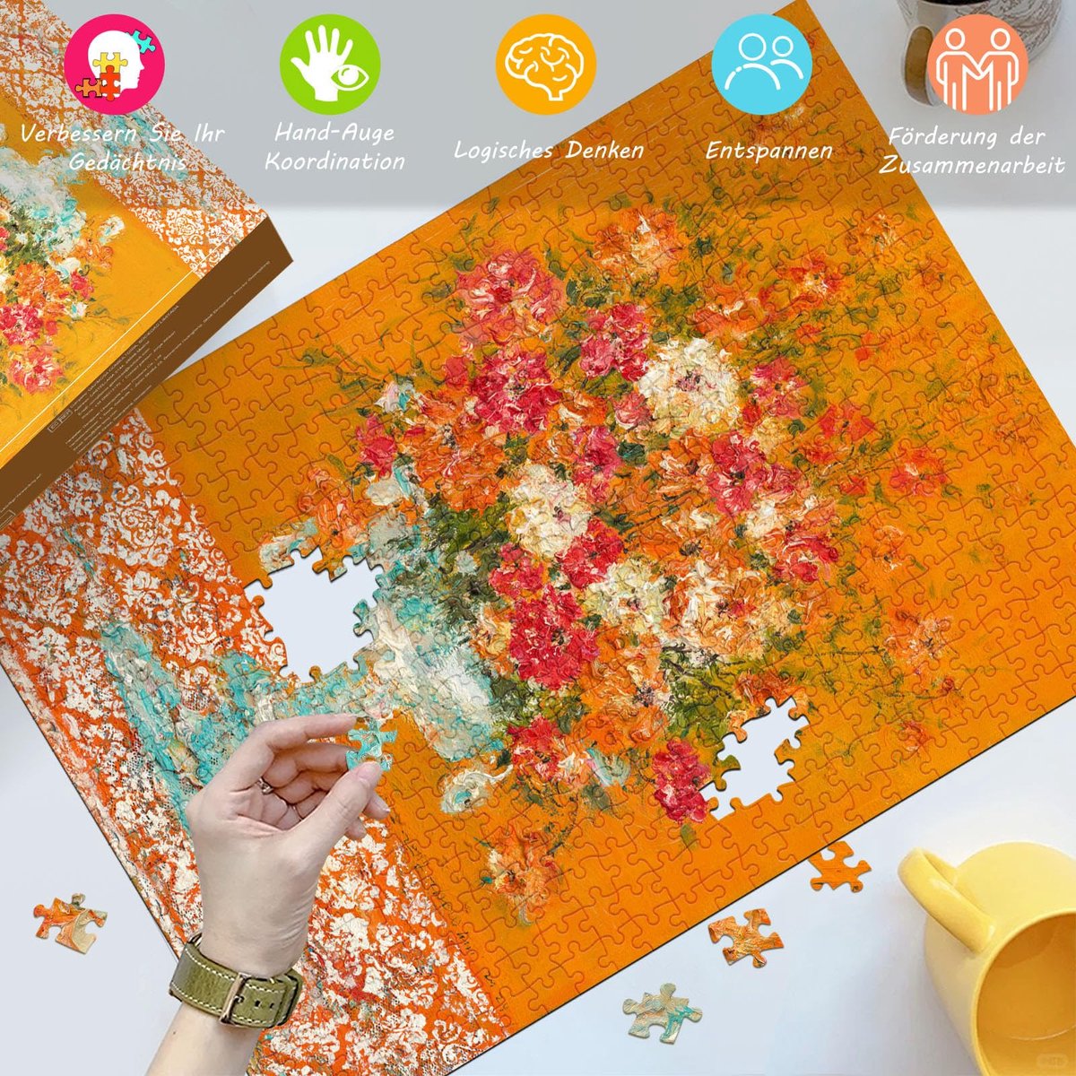HUADADA 500 puzzels voor volwassenen, klassieke puzzels, kunsttentoonstelling, puzzelspellen voor het hele gezin - ShopVlot