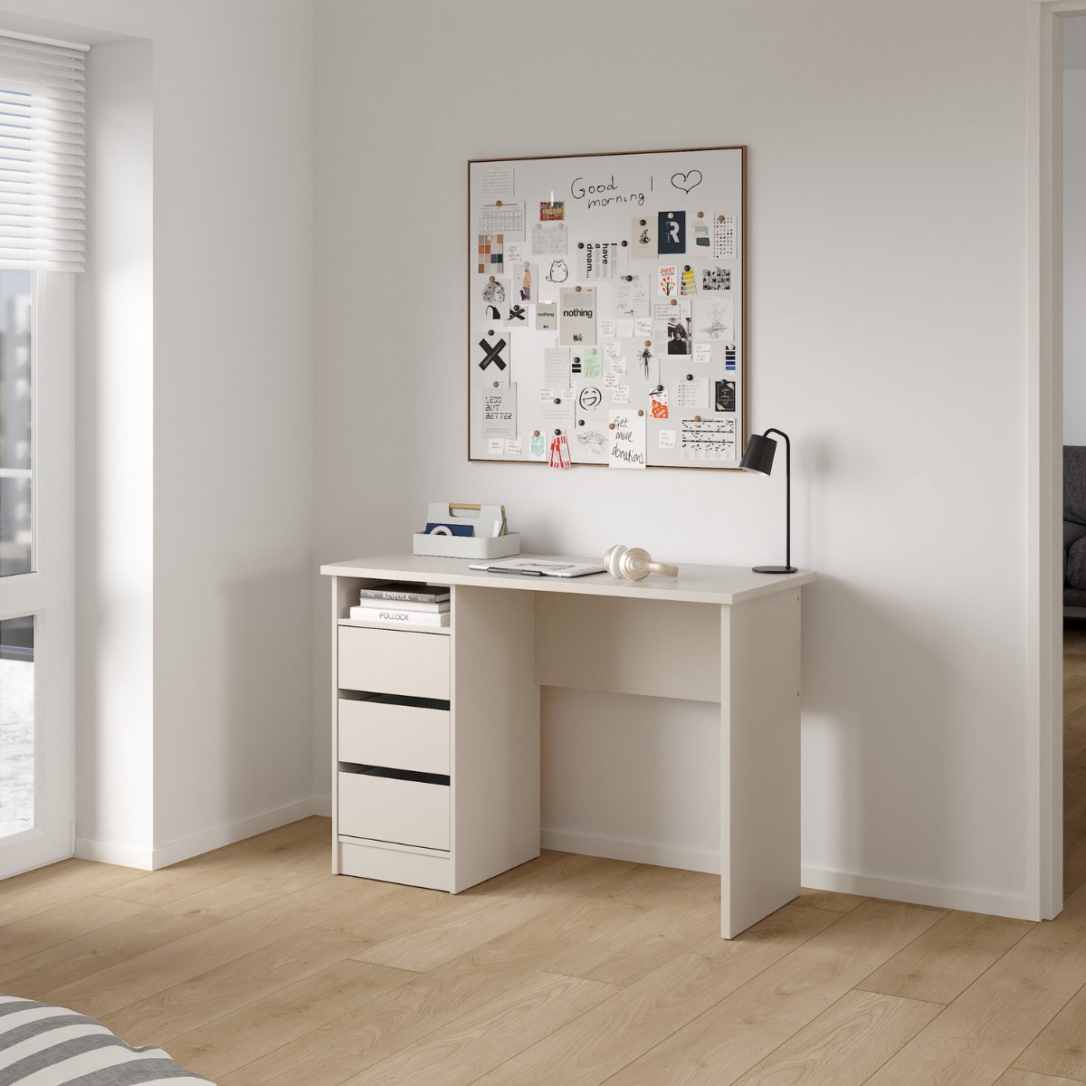 Bureau met Lades Beige - 110x49x76cm - Bureau Function Plus - Giga Living