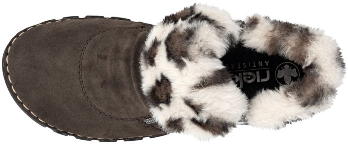 Rieker dames enkellaarsjes, gevoerd, bruin 57551-25