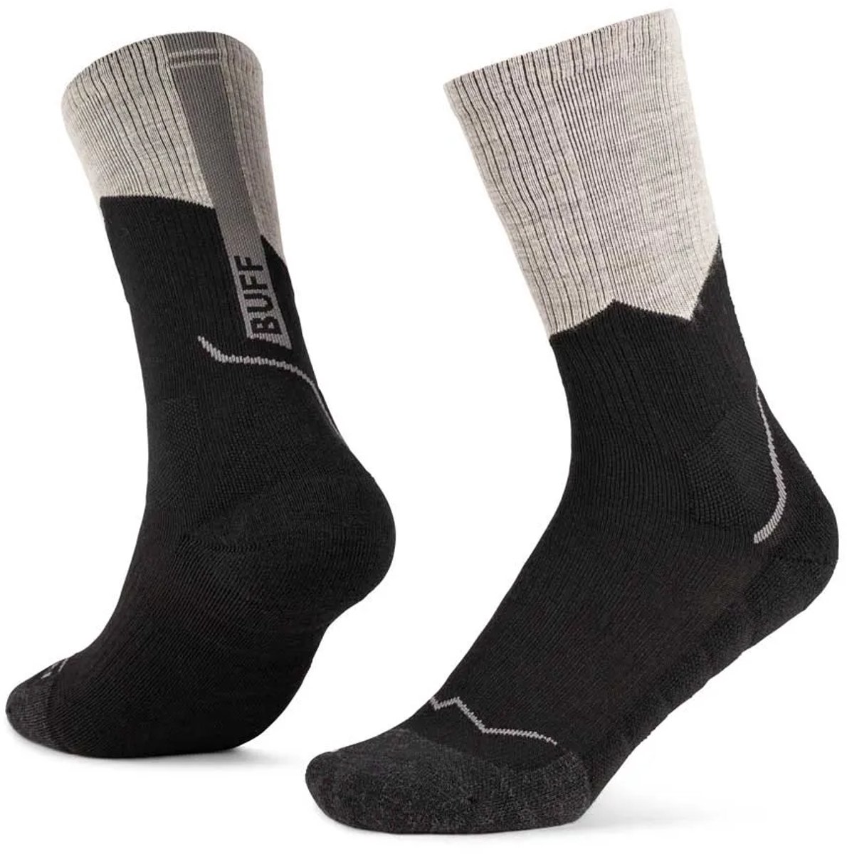 Buff ® Merino Mw Crewsokken Zwart EU 42-44