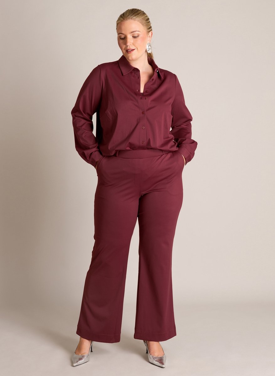 YEST CURVE Savanna Essential Blouses - Wine Red - maat 4(54/56)