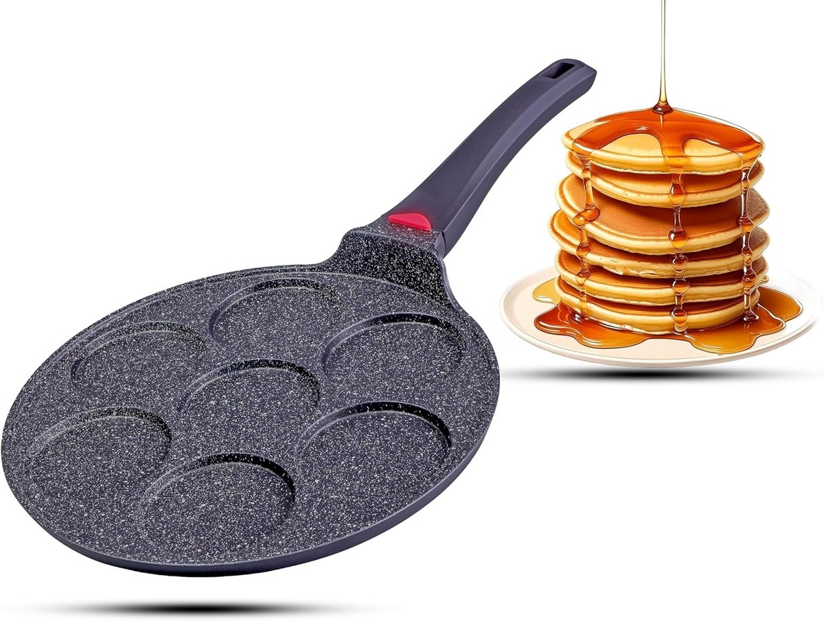Mini Koekenpan - Zwart - 26 cm - Keramische Anti-aanbaklaag - Voor Pannenkoeken en Eieren