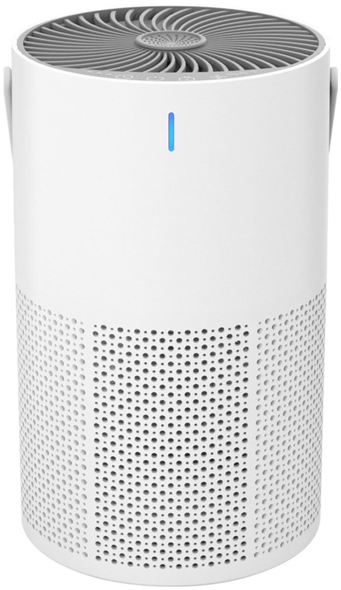 REDOM Luchtreiniger – HEPA-filter – 360° luchtzuivering – Stille werking & nachtlicht – 2/4/8 uur timer – Luchtfilter voor slaapkamer, woonkamer & kantoor – Wit