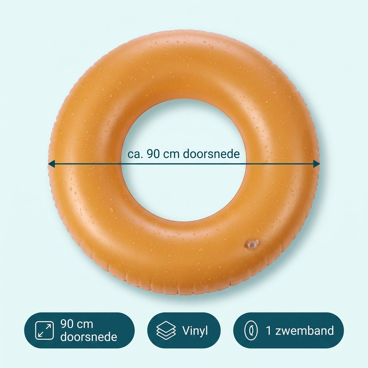 Cheqo® Zwemband Oranje - Zwemring - Opblaasbare Zwemband voor Volwassenen en Kinderen - Zwembad Speelgoed - Waterspeelgoed - Zwembad Accessoires - Opblaasband Groot - Drijfband - Float Tube voor Zwembad en Strand - Zwembenodigdheden Zomer – foto 3