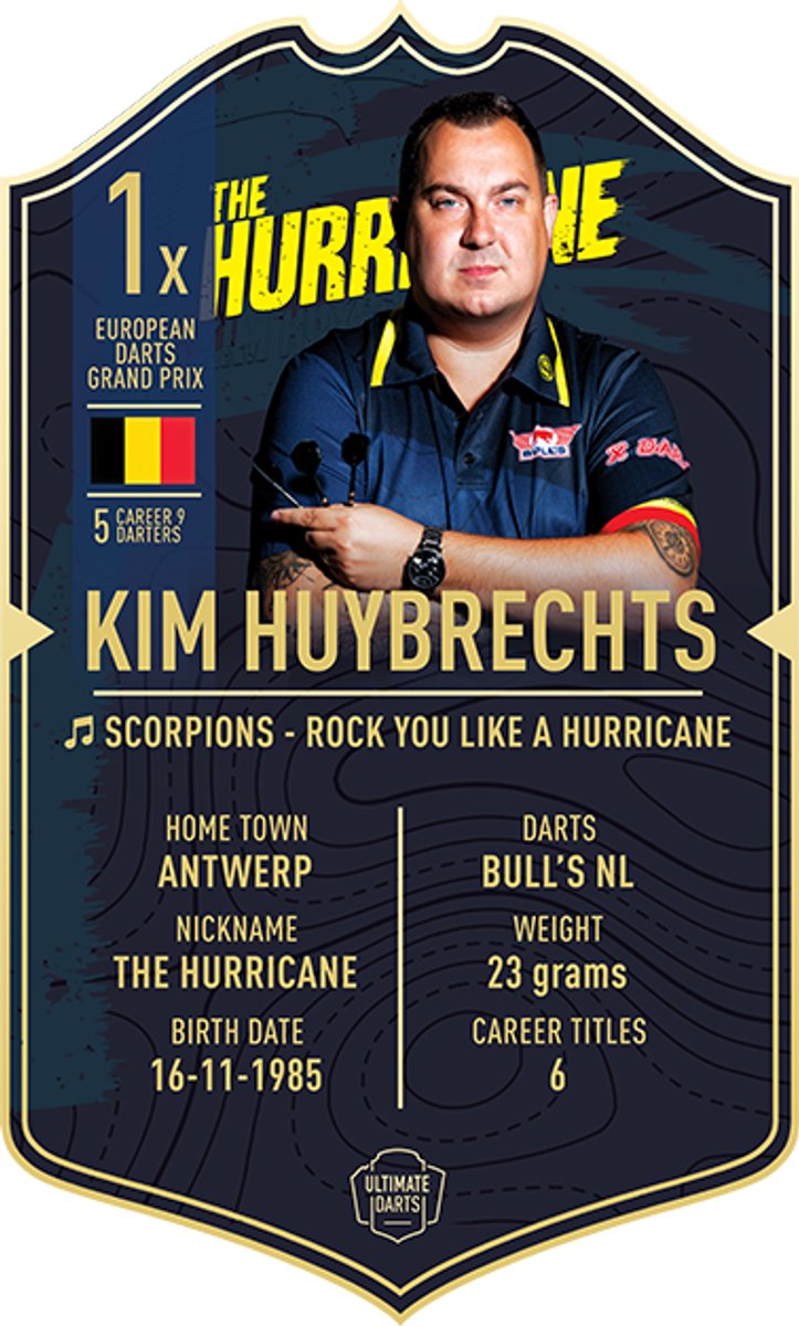 Kim Huybrechts Bull's Darts Ultimate Card 37x25cm