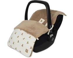 Jollein Voetenzak voor Autostoel & Kinderwagen - Mini Teddy Bear - 82x42cm - Waffle