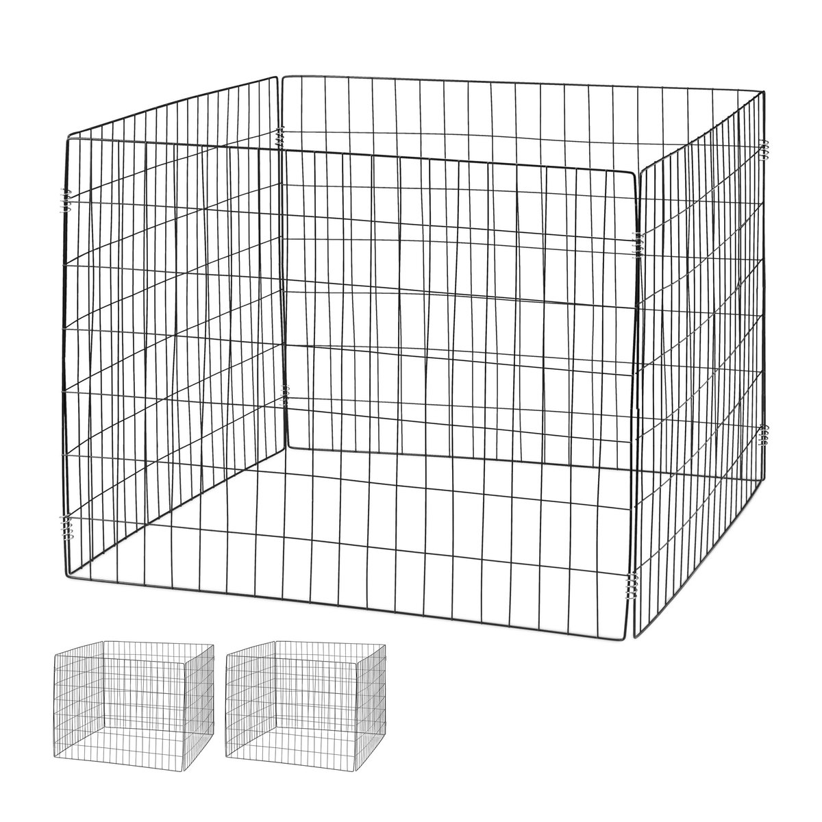 Famanu – Compostbak set van 3 stuks van metaal voor tuin, composteerder, 70 x 90 x 90 cm, 560 liter, zwart gaas