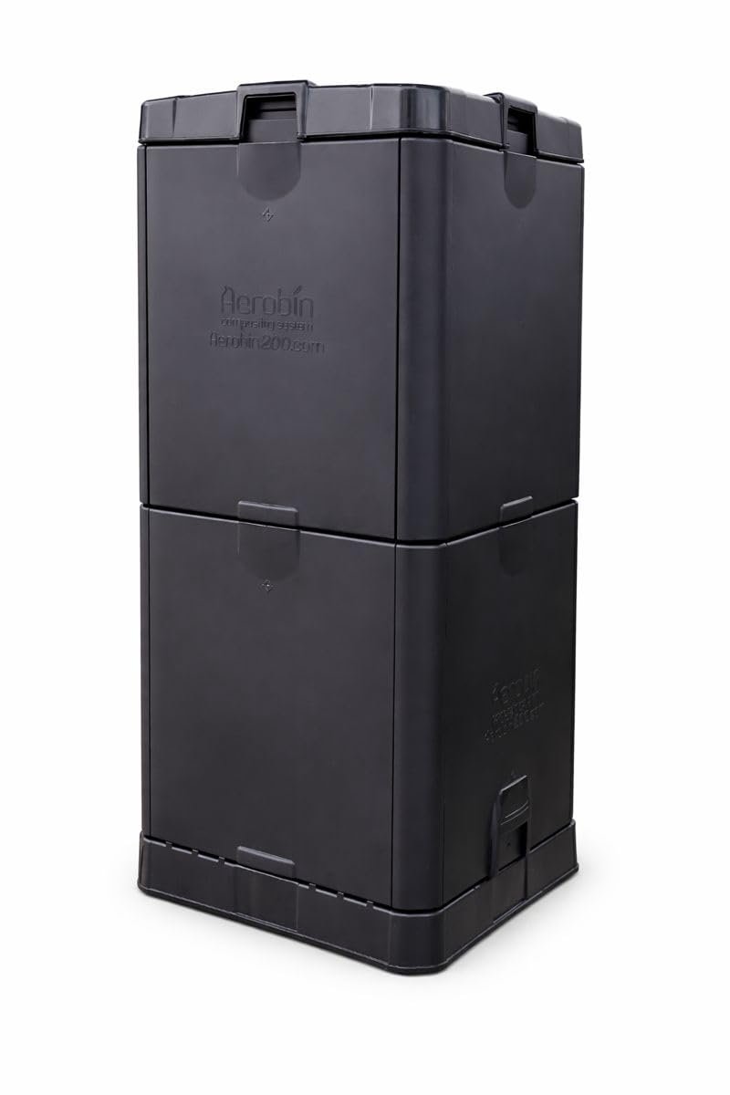 Famanu – 200L compostcontainer voor snelle compostering van keukenafval en tuinafval, geurvrij, geschikt voor voedselresten, zwart