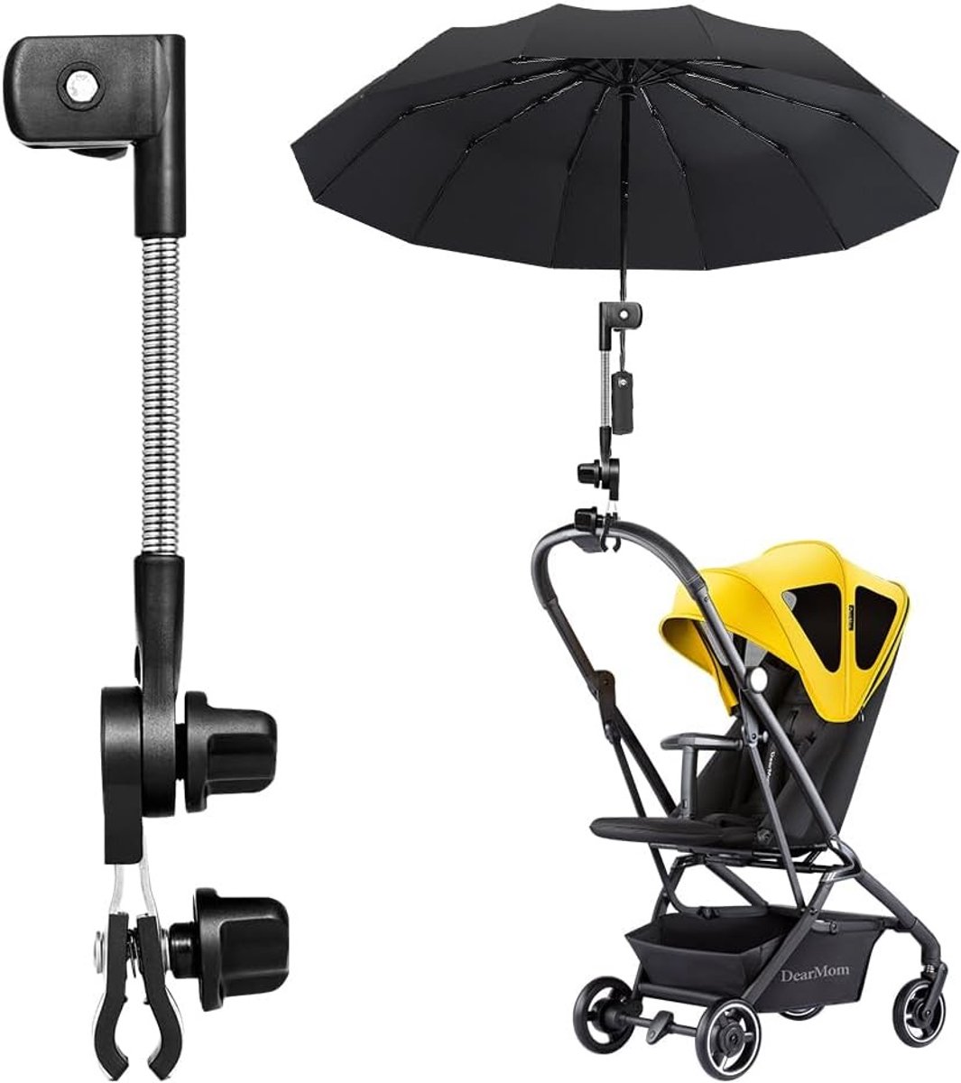 Verstelbare schermhouder voor wandelwagens, regenparaplu voor kinderwagens, universele parasolaccessoires voor buggy's, strandstoelen en fietsen