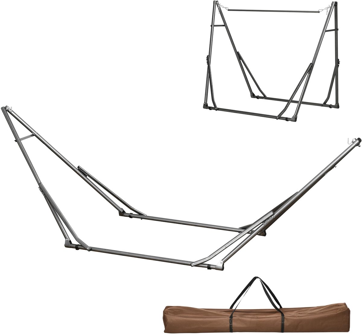 Famanu – Opvouwbare hangmatstandaard voor hangmat, 2-in-1 ontwerp, afmetingen 290x92x88 cm, ideaal voor buitengebruik