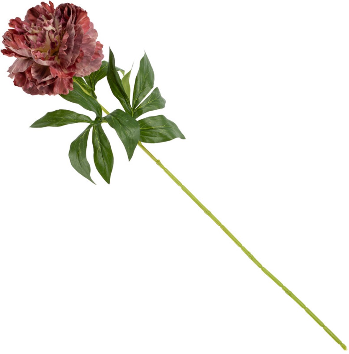 Kunstbloem pioen 68cm burgundy