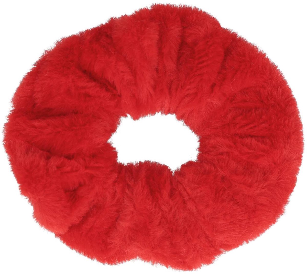 Haarsoires Haarelastiek Scrunchie – Teddy Stof – Rood - Haarkrinkel - Haar Elastiek met Stof - Zacht & Haarvriendelijk