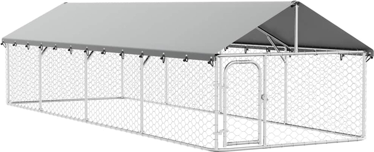 Bol.com vidaXL - Hondenkennel - voor - buiten - met - dak - 600x200x150 - cm aanbieding