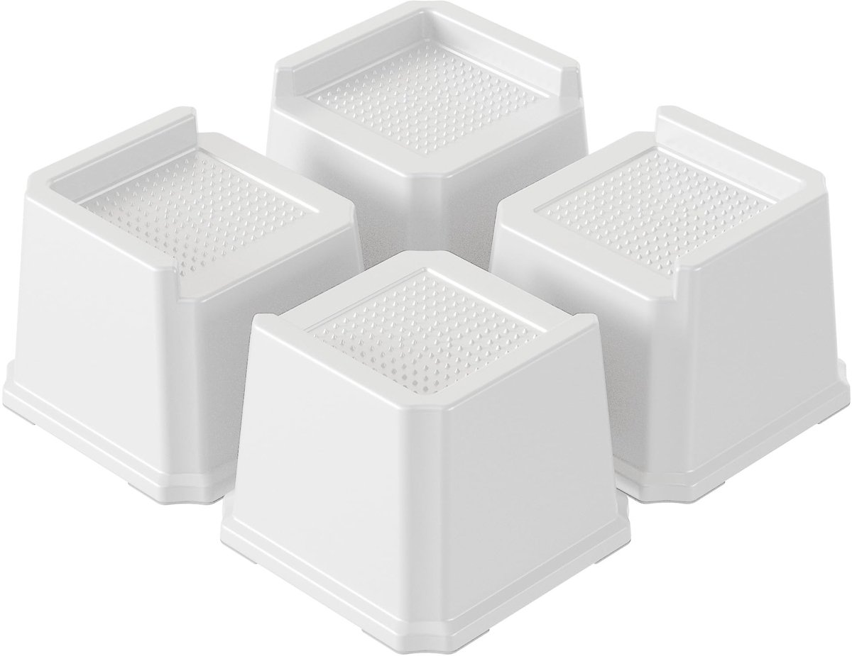 Möbelerhöhingen set van 4, L-vorm, 7,6 cm, wit