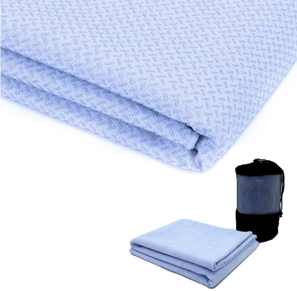 SnelShoppen - Antislip Hot Yoga Mat Handdoek - Sneldrogende Fitness Deken - Ultra Zacht en Zweet Absorberend - Wasbare Grip Fitness Sheet met Mesh Dra