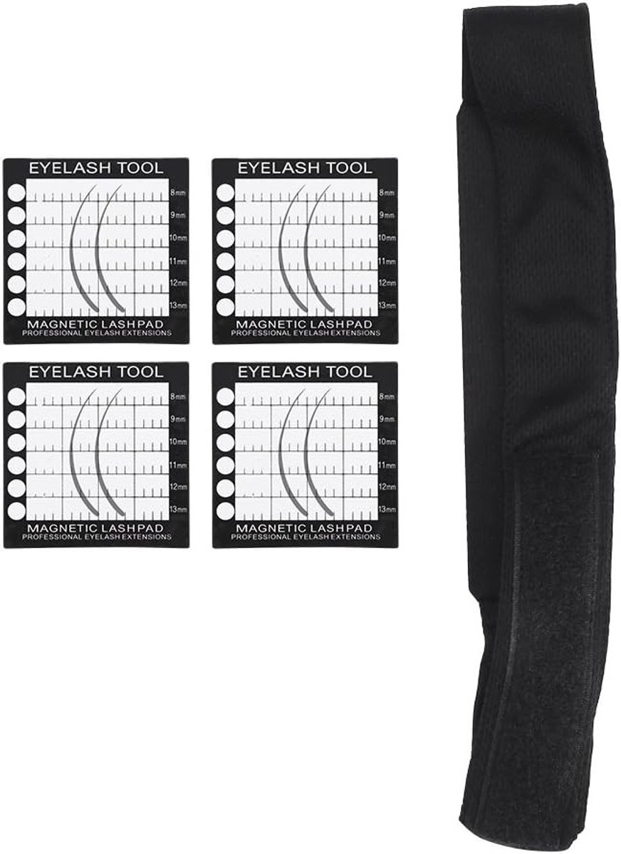 Magnetische Haarband met 4 Lash Pad Houder voor Wimperextensions en Oogmake-up Accessoires