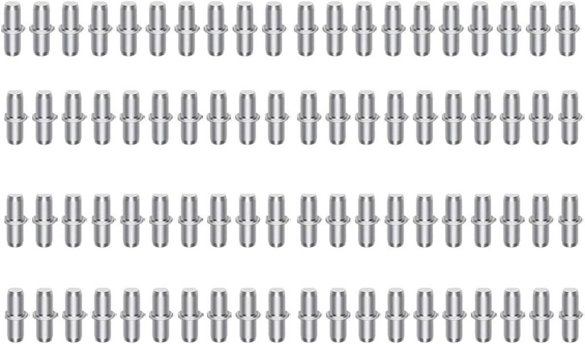 80 stuks metalen schapdragers, 5 mm, robuuste ondersteuning voor planken, opbergoplossingen en meubelaccessoires