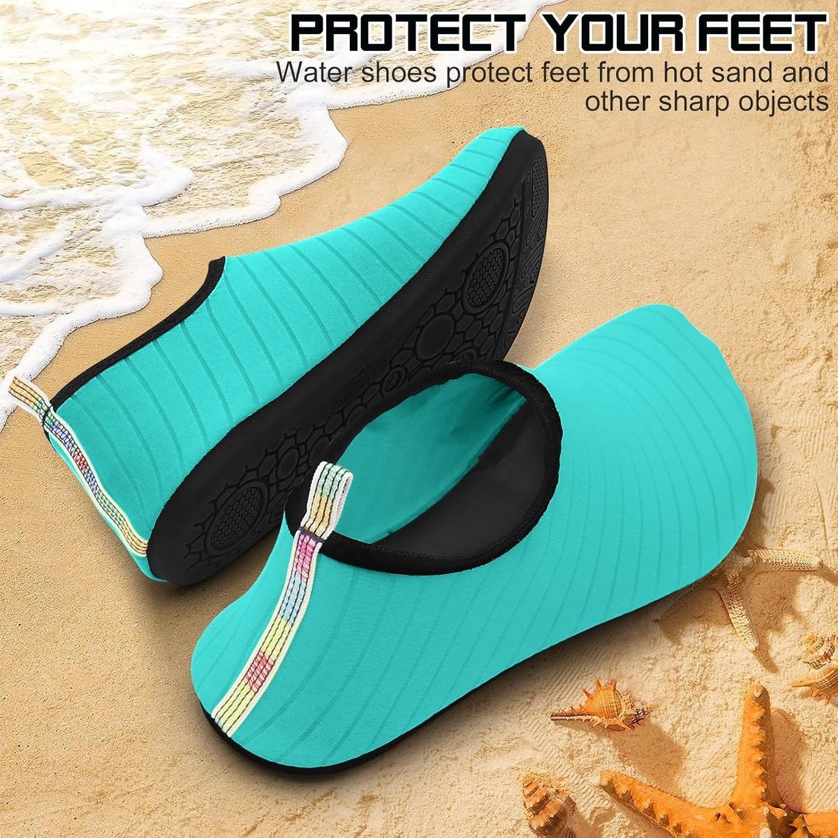 Sneldrogende aqua-zwemschoenen voor dames en heren, antislip strandschoenen voor zwembad, surfen en kajakken met optimale grip en comfort