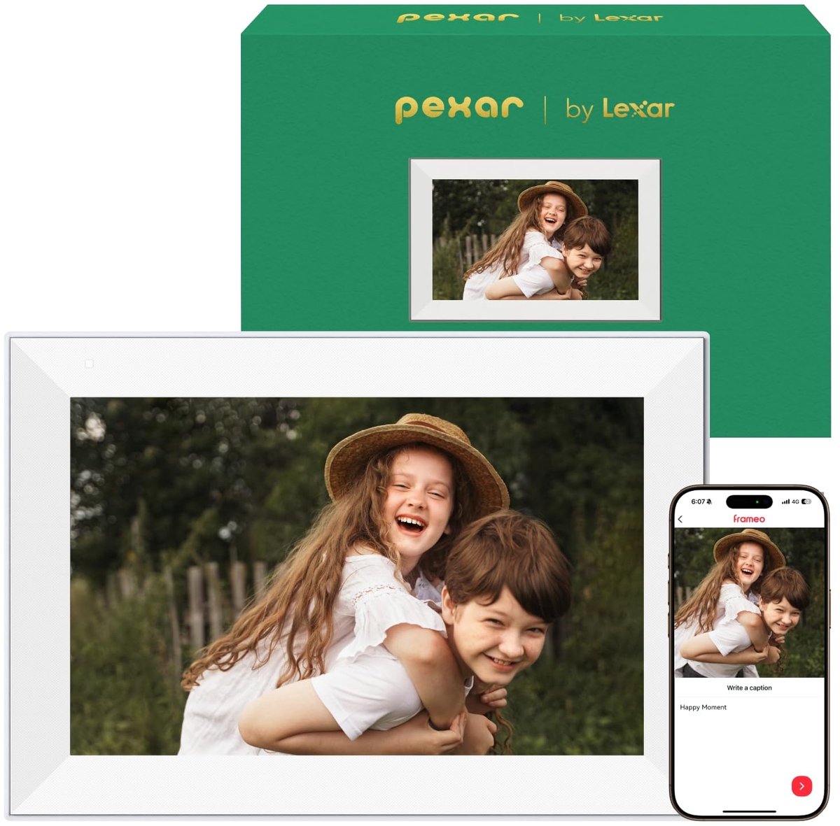 SnelShoppen - Digitale Fotolijst 10,1 inch Grijs met Anti-Schittering Scherm, Delen van Foto's en Video's via Frameo-app, Perfect Cadeau voor Feest, T