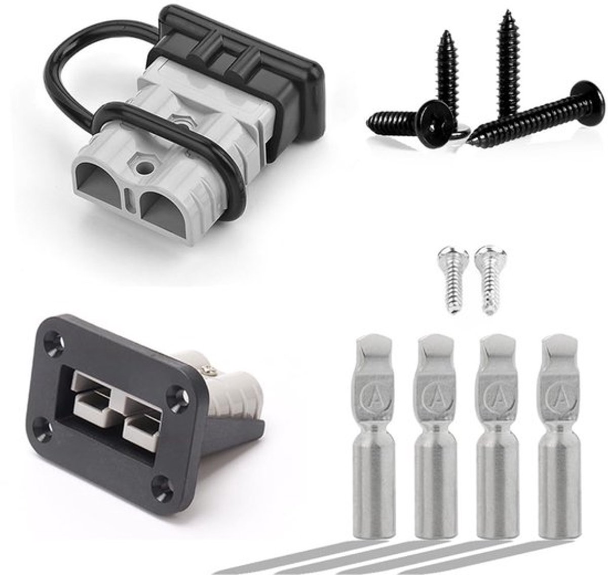 50A batterijaansluitingen - Snelverbinding - Zwart - Quick Disconnect stekker - Geschikt voor auto, caravan, schip, bestelwagen