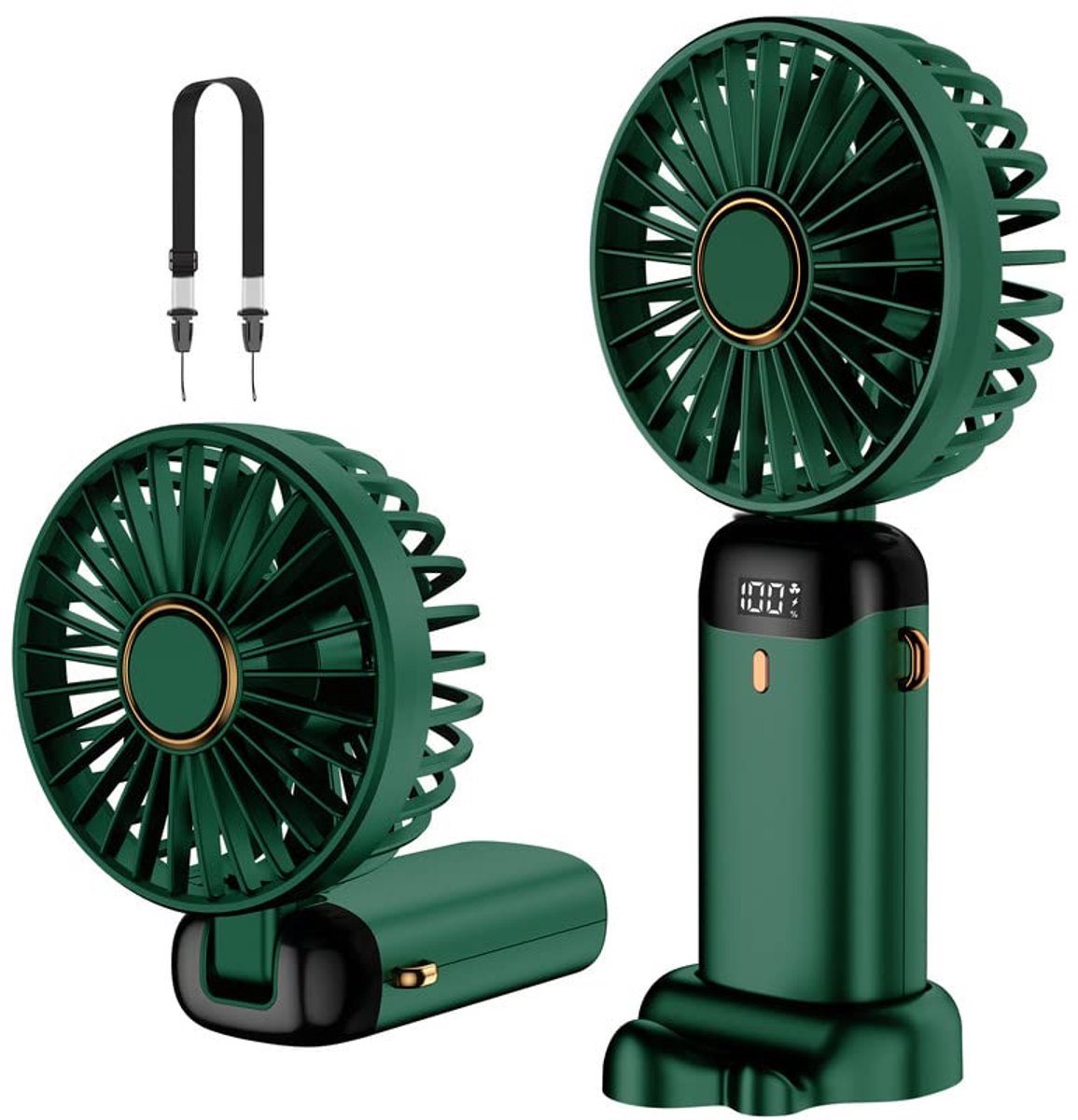 SnelShoppen - Rafada Handventilator Draagbare Mini-Ventilator Oplaadbaar 5 Snelheden 4200 mAh Accu Opvouwbare USB-Ventilator voor Kantoor Outdoor Camp