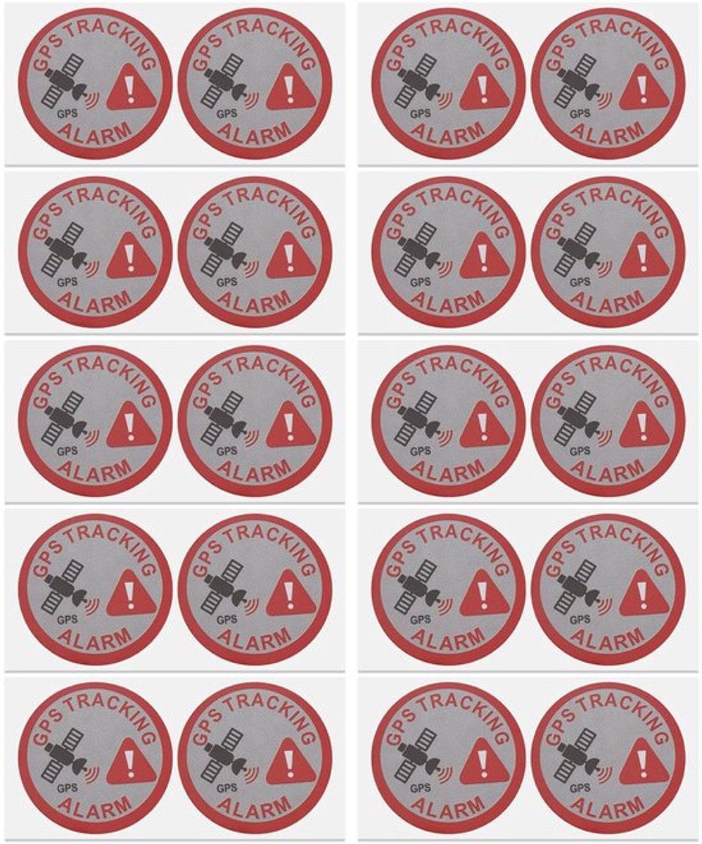 Waarschuwing Sticker 20 Stuks - GPS Tracking Sticker - Zelfklevende Sticker - Waterdichte Sticker - Diefstal Bescherming - 3 cm Diameter - Diefstalsticker