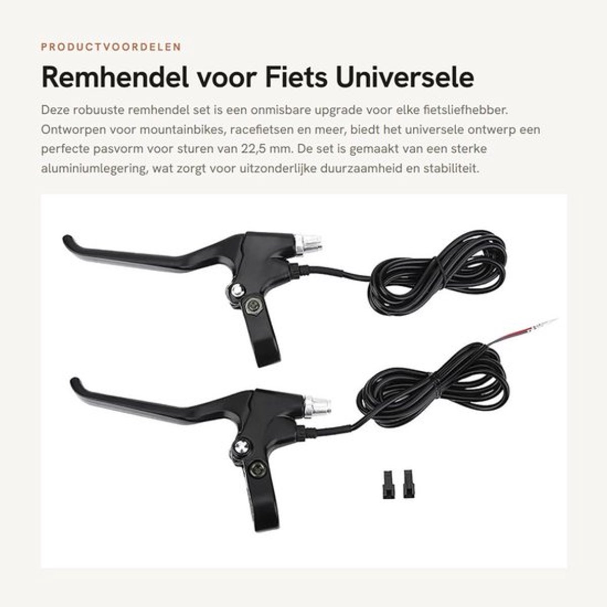 Remhendel Aluminiumlegering - Remgreep - Remhendel Fiets - Universeel - Voor E-fiets - 1,7 m Remkabel - Fietsrem