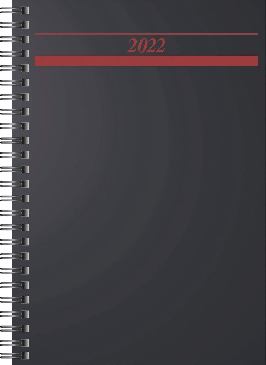 SnelShoppen - Agenda Timing 1 Dag per Pagina 148x210 mm Zwart Schuimfolie Omslag Kalender 2022 voor Organisatie en Planning