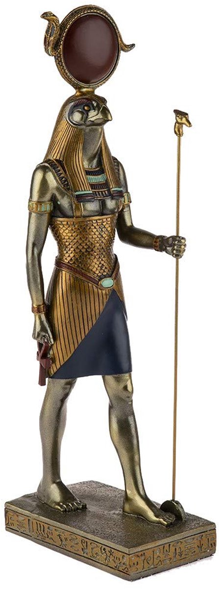SnelShoppen - Beeld Egyptische God Ra 31 cm - Decoratie Oud Egypte - Falcon Hoofd Beeldje - Uniek Egyptisch Object - Origineel Cadeau voor Binnen en B