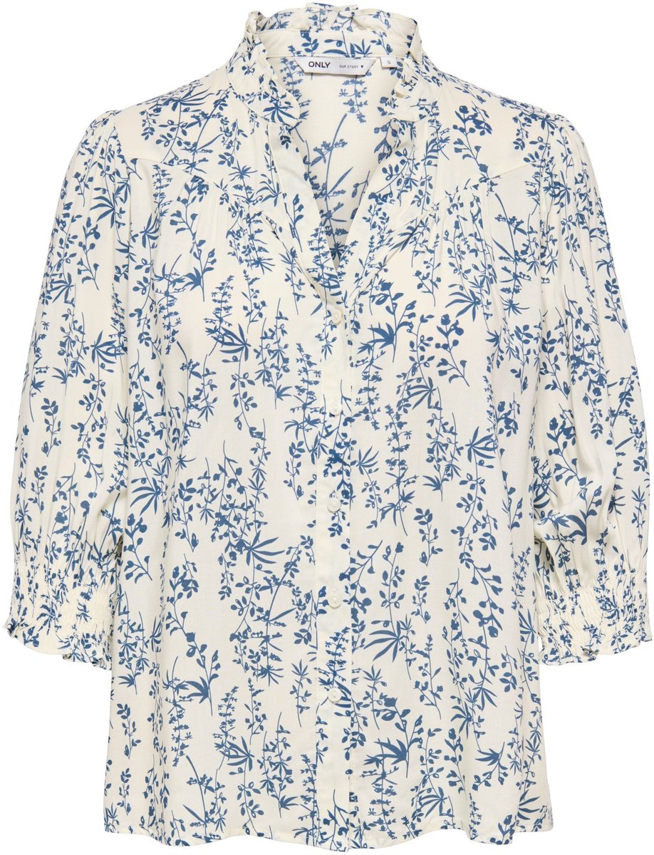 Only Raya 3/4 Overhemdblouse Dames Sweater Jet Stream Multicolor