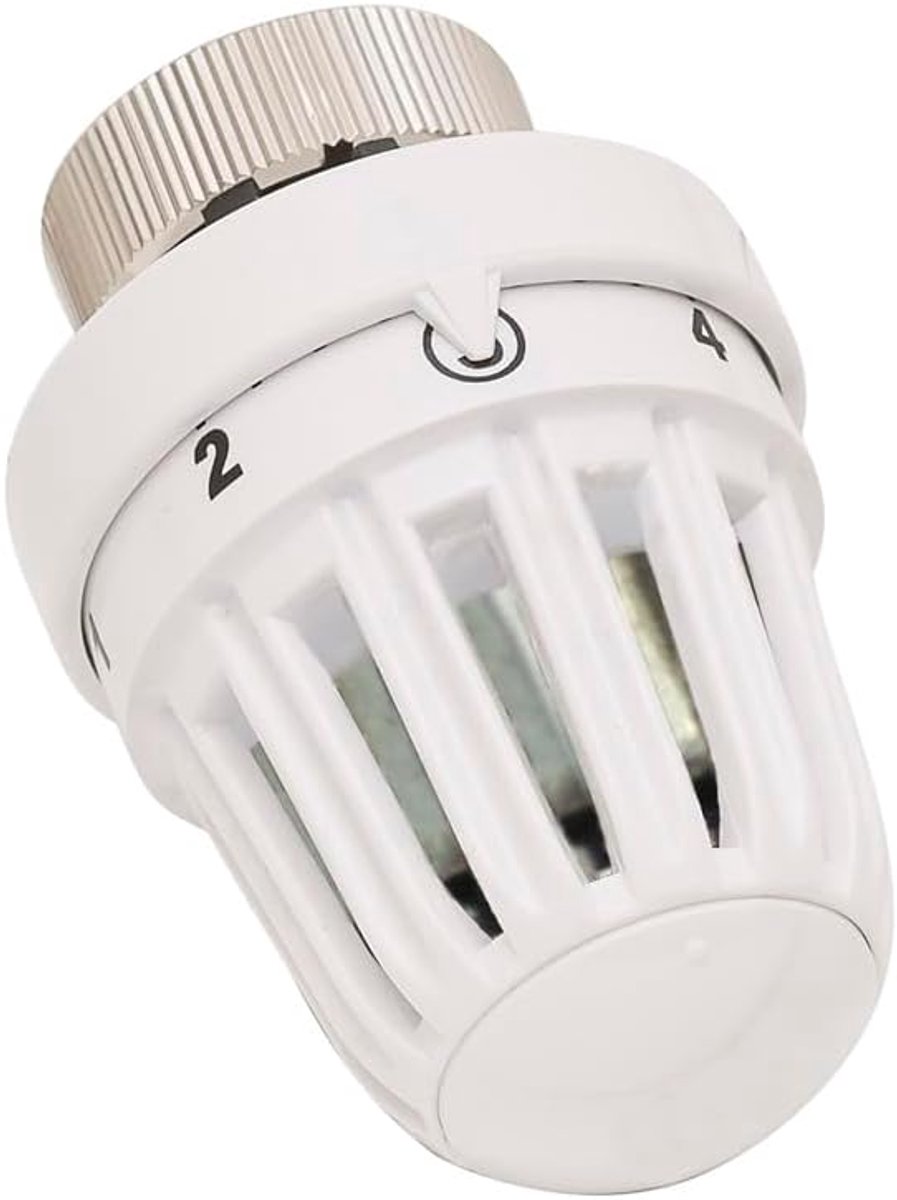SnelShoppen - Thermostatische Radiatorknop M30x1,5 Wit - Voor Radiator Ventielen - Eenvoudige Installatie - Temperatuurregeling - Geschikt voor Heimei