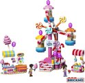 LEGO Friends snoep reuzenrad speelset met snoepkraam, popcornkraam en twee poppetjes.