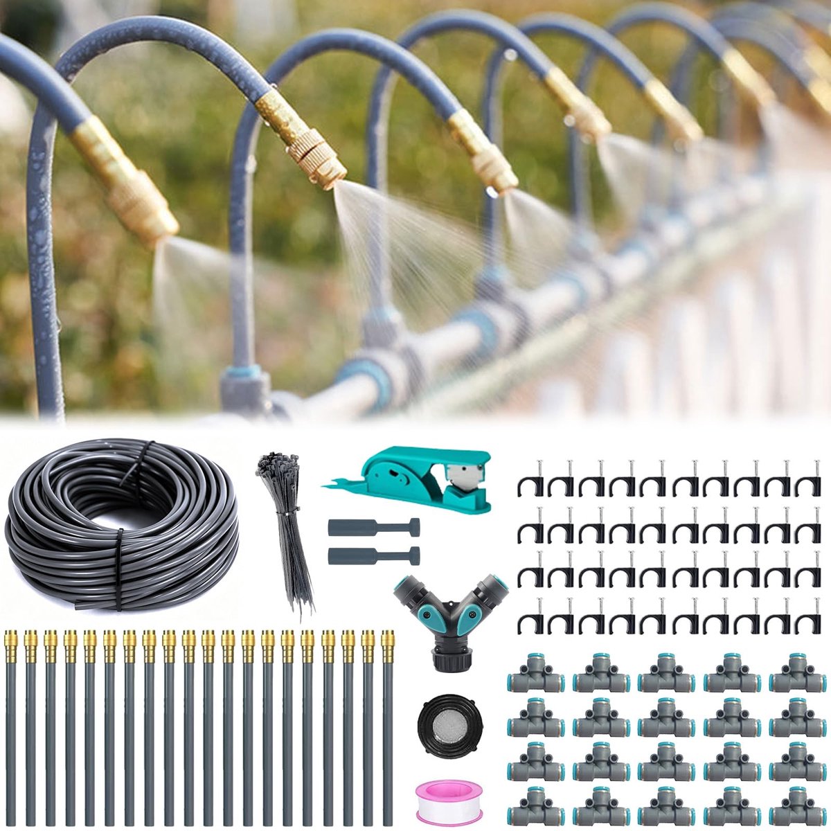 SnelShoppen - Irrigatiesysteem Tuin 127 Stuks - Tuinirrigatiesysteem 30 m - Compleet Set voor Efficiënte Bewatering in de Tuin, Groentetuin, Bloementu