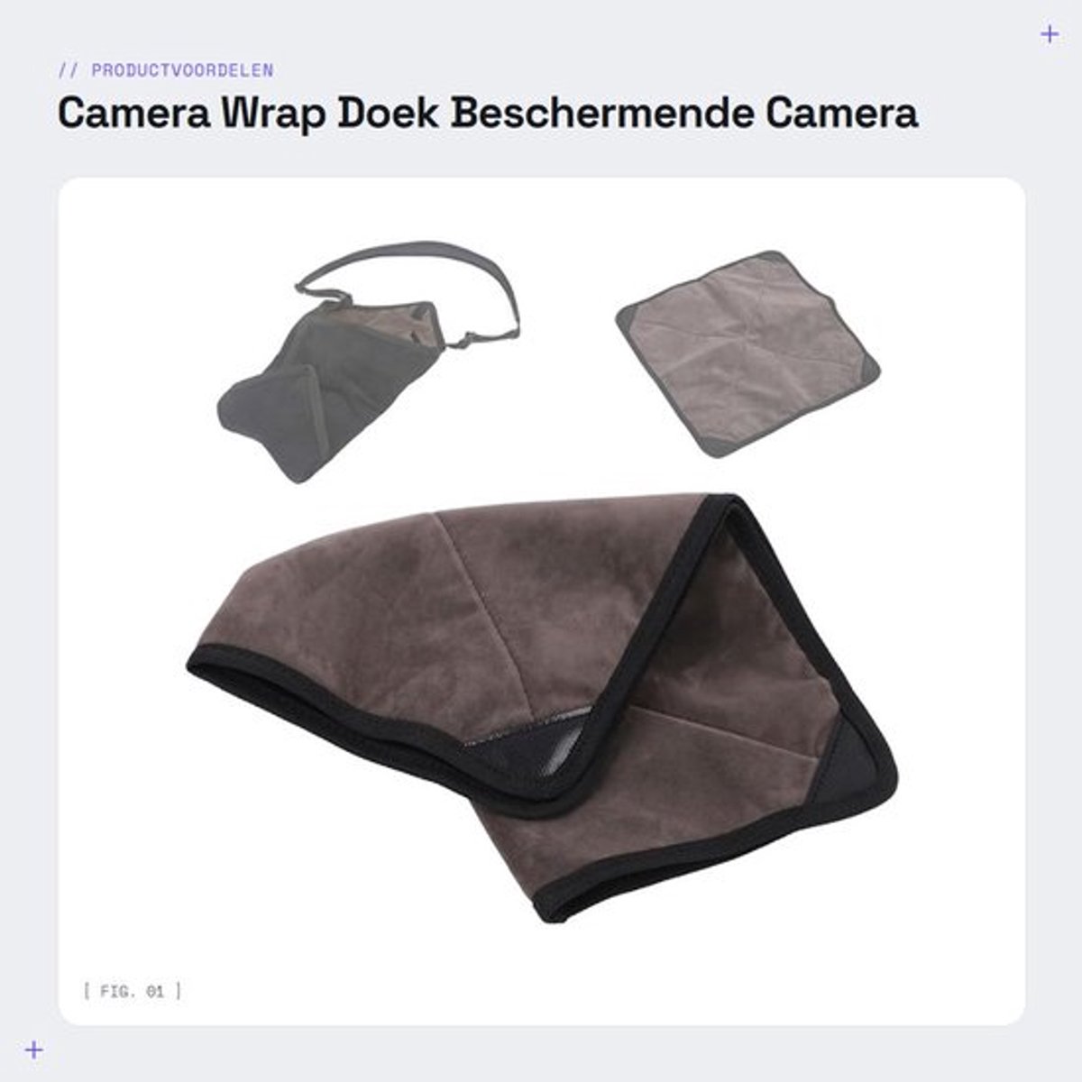 Camera Wrap Flanel 50×50cm - Verstelbare Hoes - Beschermende Wrap - Universeel voor Camera - Geschikt voor DSLR en Lens - Lichtgewicht en Draagbaar
