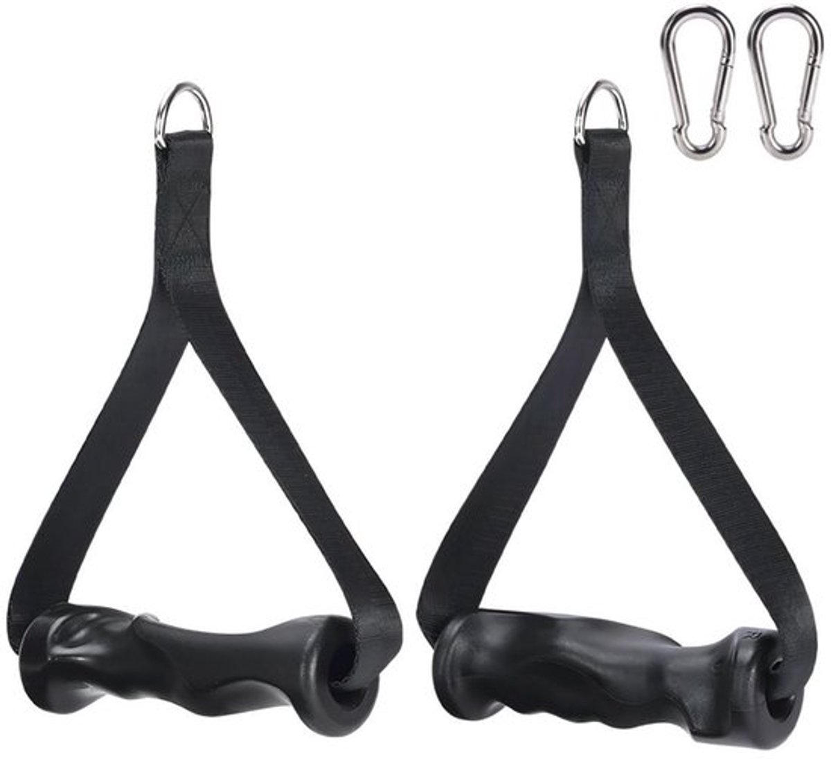 Oefenhandgrepen 2 Stuks - Antislip Handvatbevestigingen - Ergonomisch Ontwerp - Slijtvast PP-Materiaal - D-Gesp voor Kabelmachine - Fitnesshandvatten