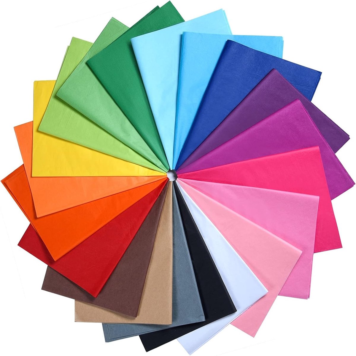 60 Kleurrijke Tissue Papieren in Bulk - 35x50cm Assortiment voor Knutselen, Bloemen, Verjaardagen en Cadeauverpakking