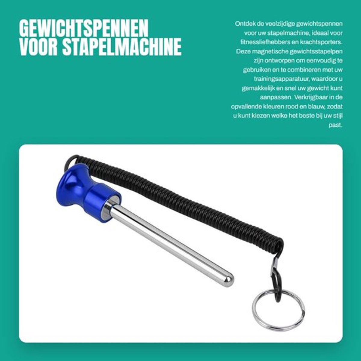 Gewichtspennen - Magnetische Gewichtsstapelpen - Trekkoord - Activiteit Fitness Trackers - Krachttrainingsapparatuur - Aluminiumlegering - Totaal Lengte 14cm - Gewichtspin
