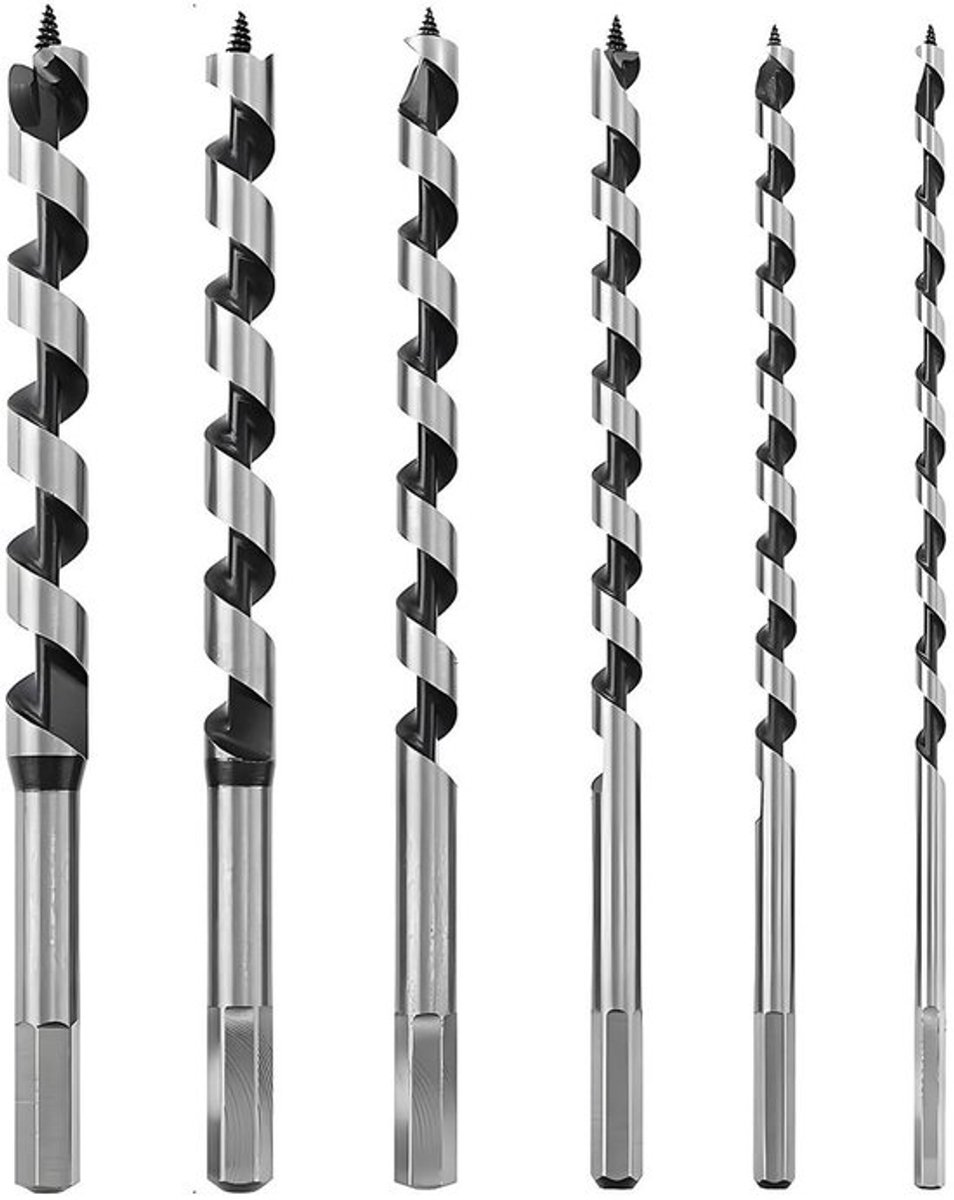 Houtboor Set - Precisie Houtboren - Professioneel Gebruik - 6 Stuks - Carbon Staal - Voor Houtbewerking - 230mm Lengte