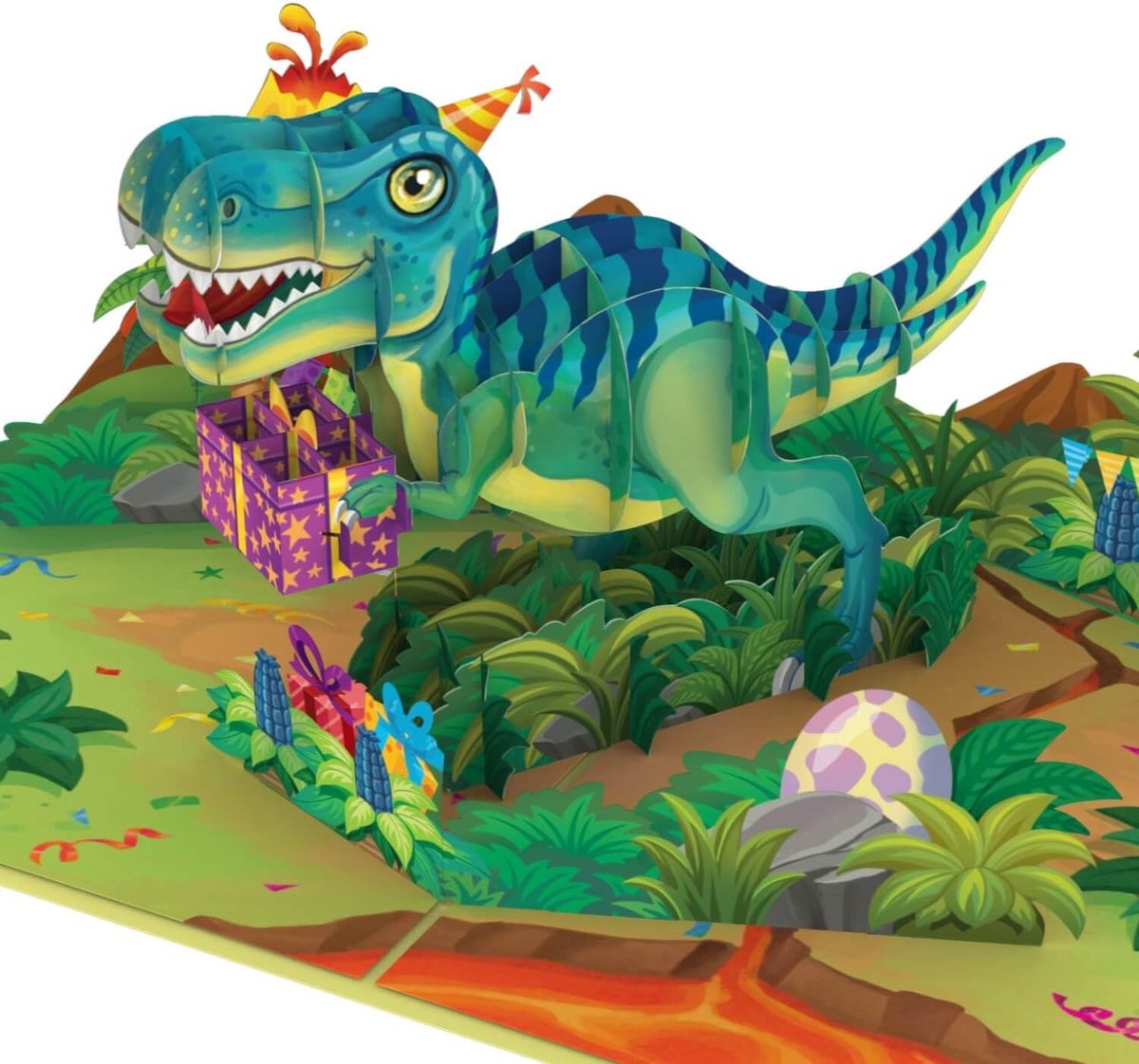 papercrush Dinosaurus pop-up kaart [NIEUW!] - grappige 3D-verjaardagskaart voor kinderen, felicitatiekaart voor - ShopVlot