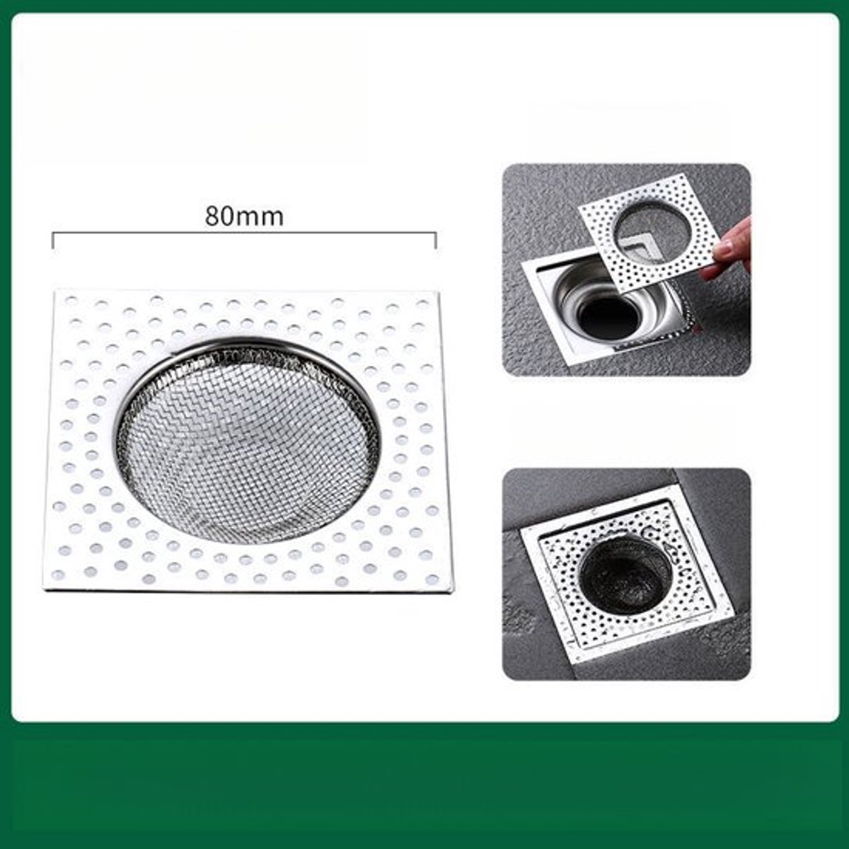 10 afvoerfilters - afvoercover voor badkuip/vloer/douche, roestvrijstalen badkamergootstee