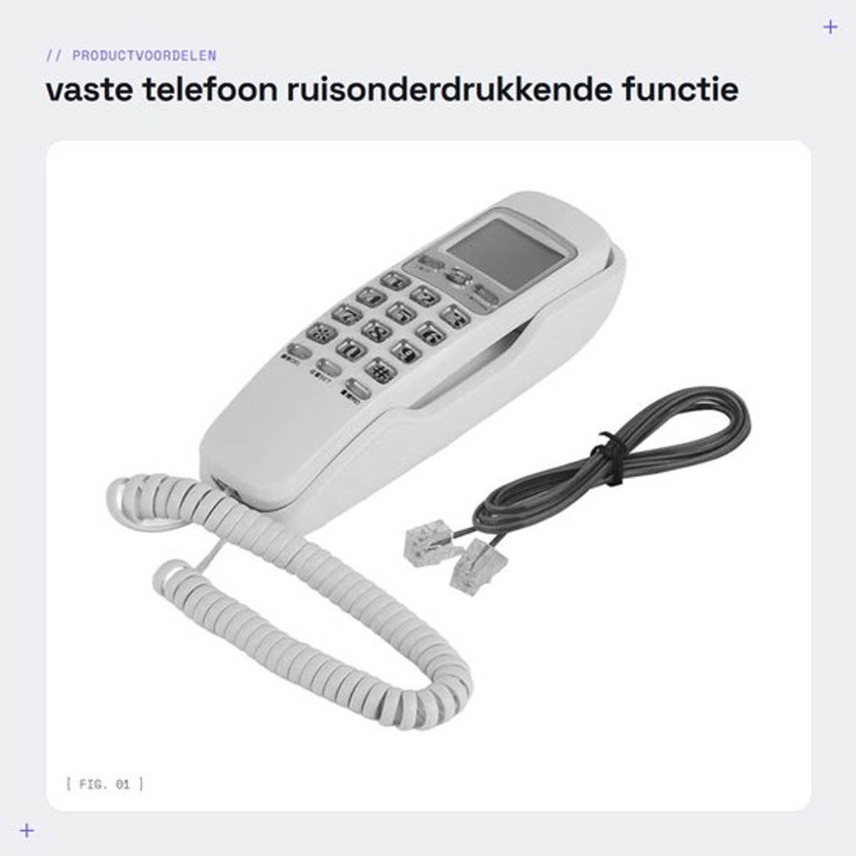 Vaste Telefoon met Ruisonderdrukkingsfunctie - Draadloze Telefoon - Oproepweergave - Donderbescherming - Helder Geluid - Eén Knop Herhaling