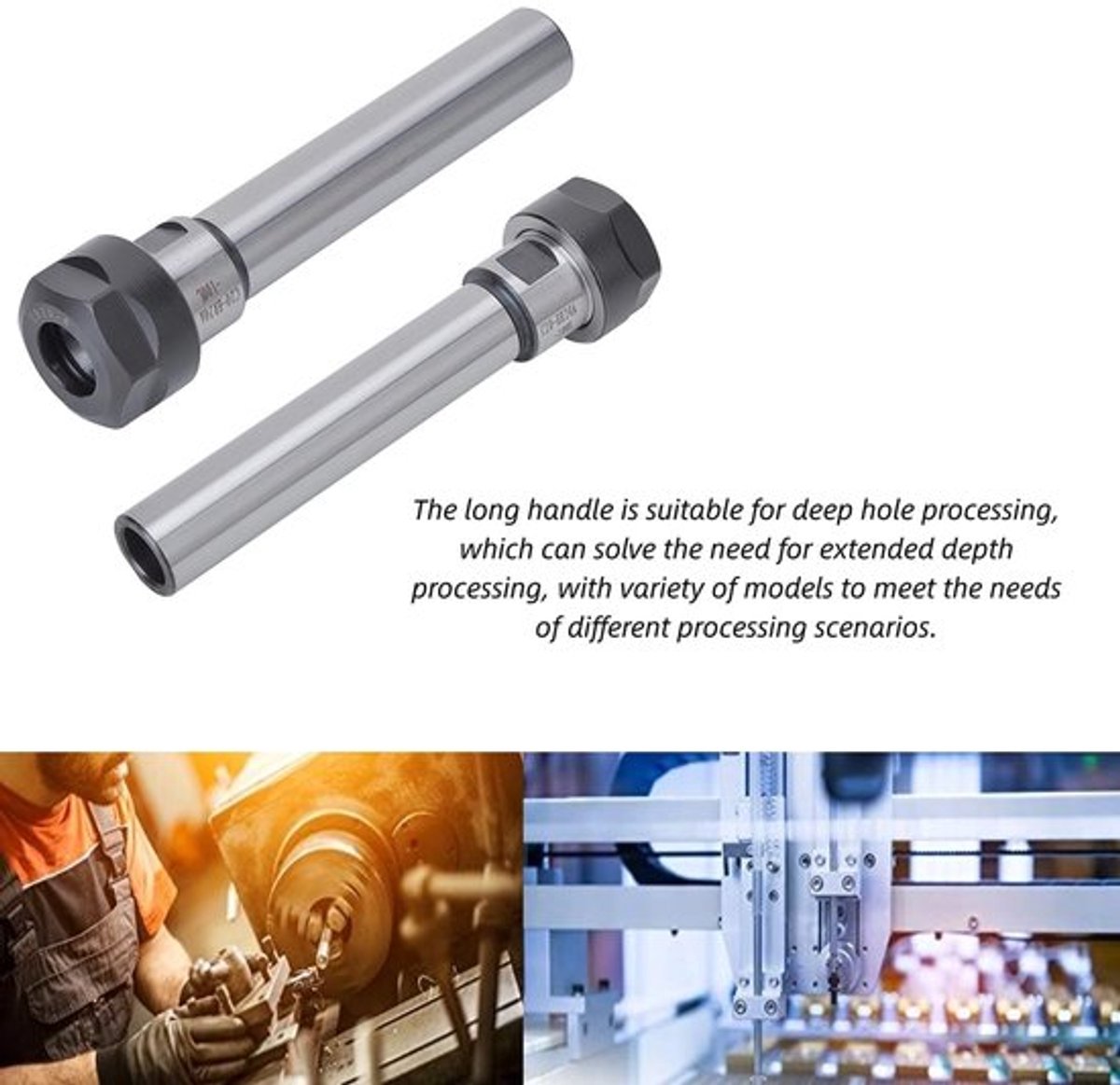Collet Houder - 100 mm Handgreep - Geschikt voor ER20 Chuck - Hoogwaardige Chroom-Molybdeen Staal - Diepe Boring - Verstelbaar - Gereedschaphouder