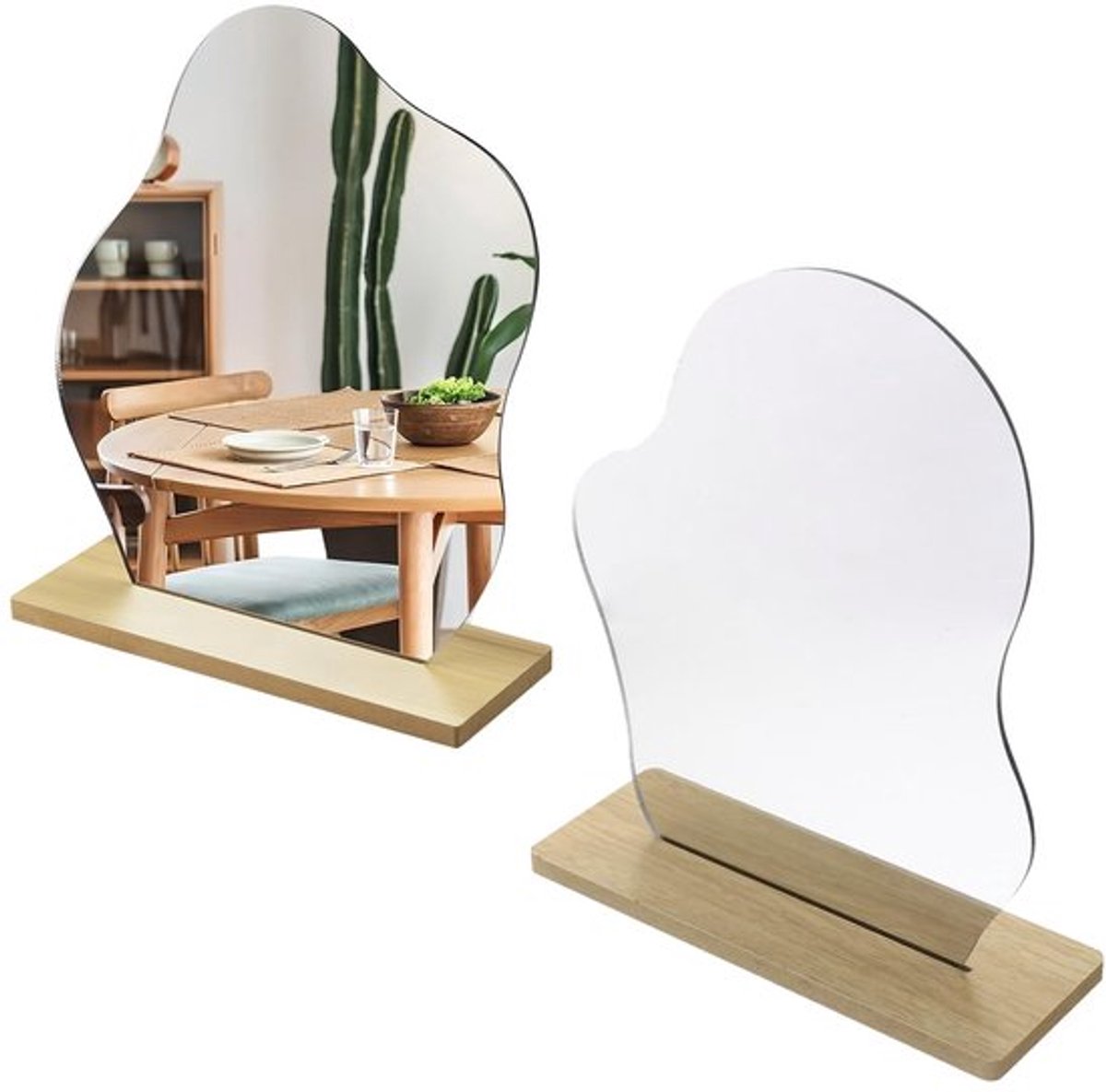 Acrylspiegel hoge beeldscherpte - Tafelspiegel op standaard - Staande spiegel - Frameloze